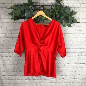 COPY - SALE **5 for $25** Ann Taylor 3/4 Dolman Sleeve Red Blouse